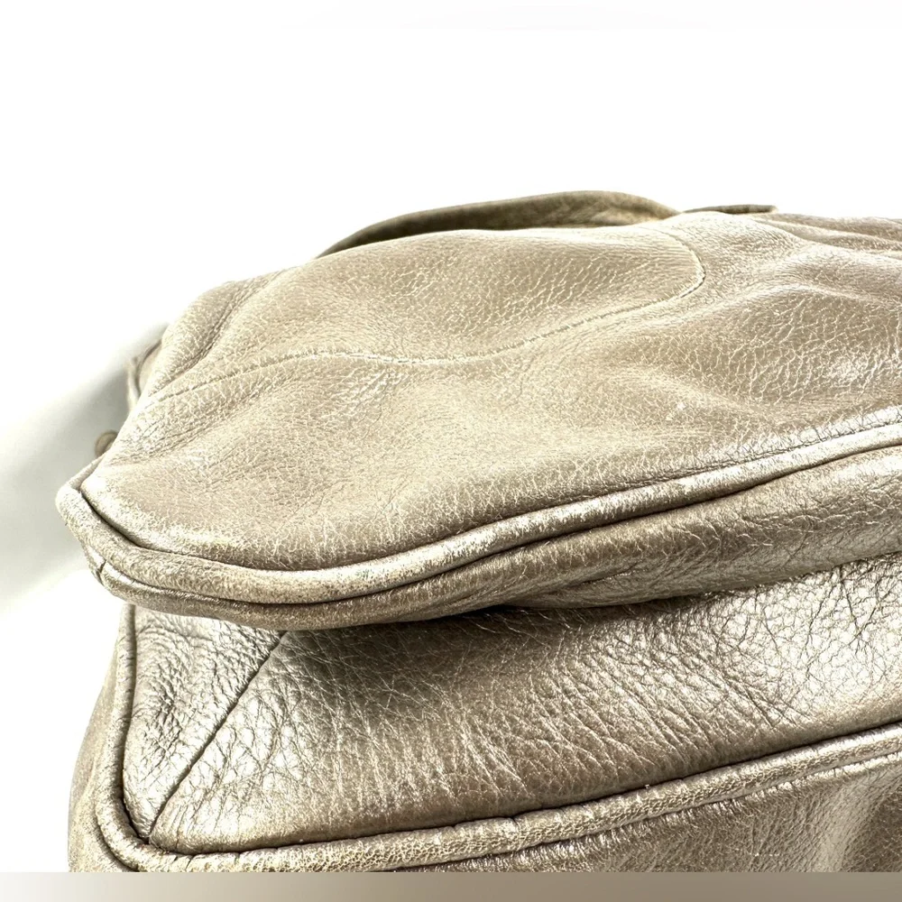 Marc by Marc Jacobs Gold Leather Large Shoulder Bag Turn Locks 3 Sections - Picture 13 of 14